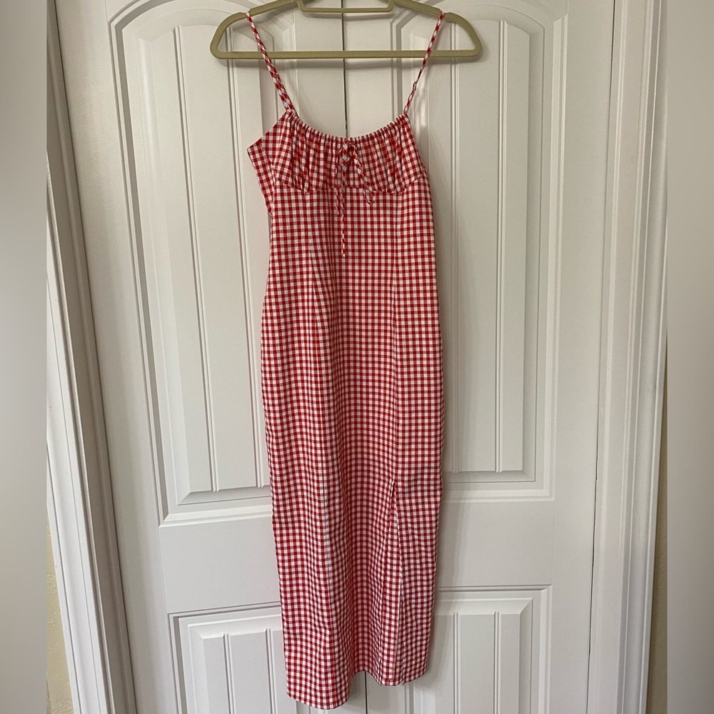 Checkered Midi Tea Dress